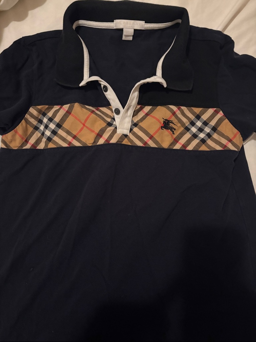 Burberry boys Navy Polo